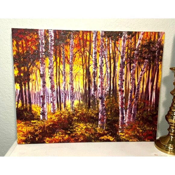 Original Oil Painting by Sedrie Ginell Seeing the Forest Through The Tress 14x18 - Picture 2 of 7